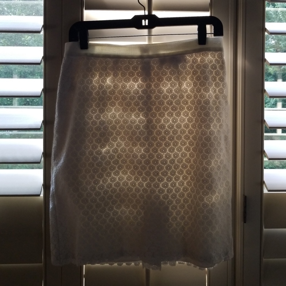 White eyelet lace skirt